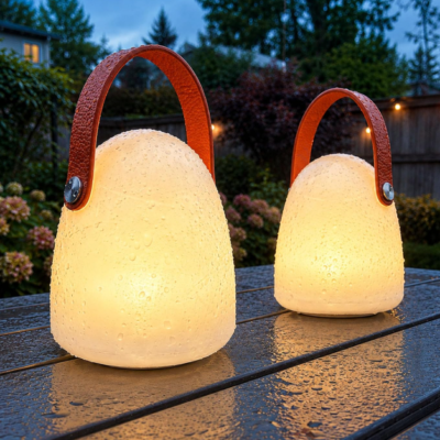 Rechargeable Outdoor Table Lamp, RGBW Lighting, Waterproof, Set of 2