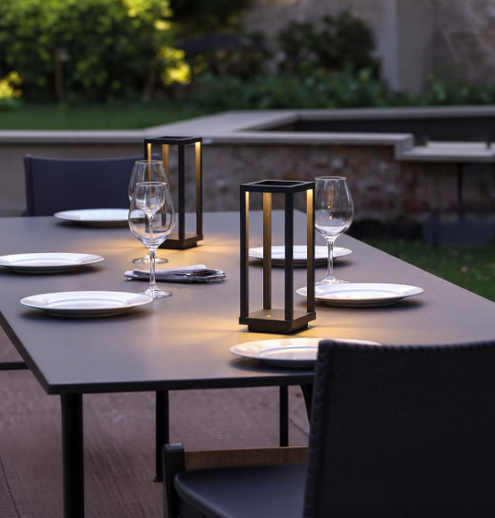 Black Cordless Waterproof Table Lamp, Rechargeable Outdoor Desk Lamp - Image 2