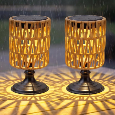 Solar Outdoor Table Lamp, Waterproof Lantern, Set of 2