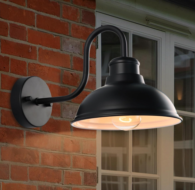 Gooseneck Outdoor Wall Light, Suitable for Porch and Patio