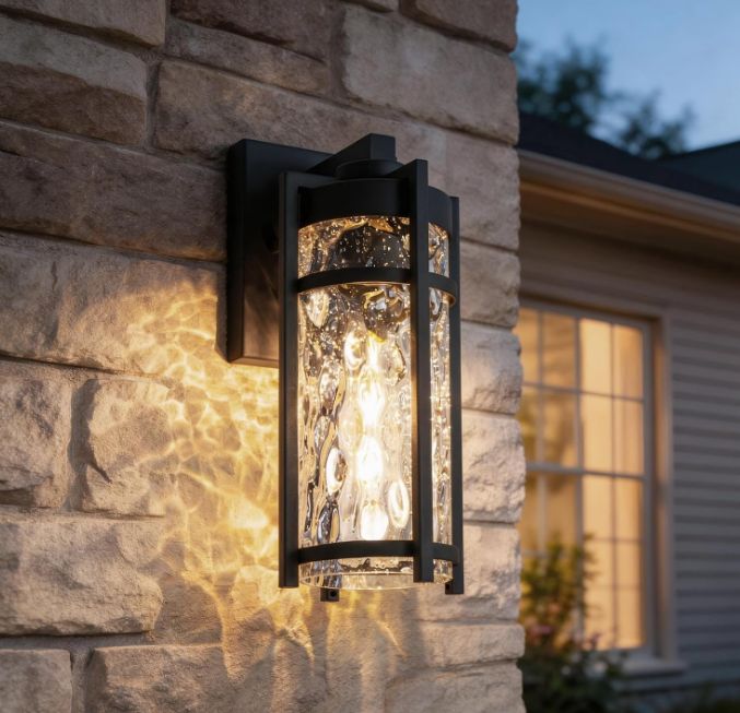 Outdoor Wall Light, Waterproof Porch Light, Modern Black Fixture, for Entryway, House and Garage - Image 2