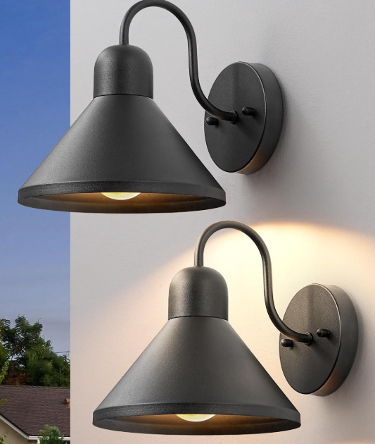 Gooseneck Outdoor Wall Light, Farmhouse Style, Porch Light