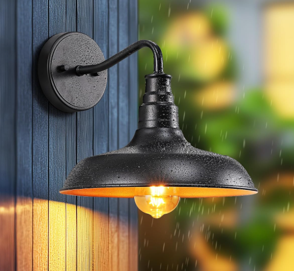 Gooseneck Outdoor Wall Light, Farmhouse Style, Porch Light, 2 Pack