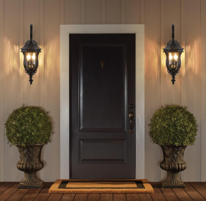 Black Outdoor Wall Sconce, Large Exterior Lantern - Image 2