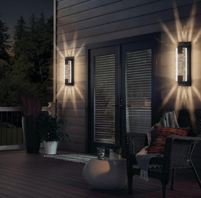 Dusk to Dawn Outdoor Wall Light, Decorative Porch Sconce, Sparkling Light Effect - Image 2