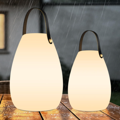 Rechargeable Portable Cordless Table Lamp with Remote Control, Set of 2