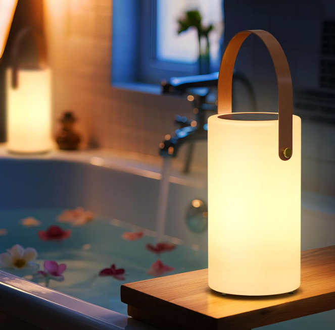 Solar Outdoor Table Lamp, Two-in-One Rechargeable Waterproof Lantern - Image 2